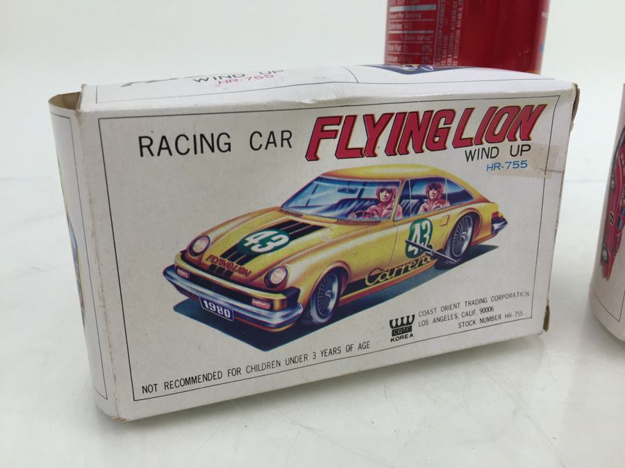 Pair Of Wind Up Racing Cars 'Flying Lion' HR-755 And 'Phoenix' HR-758 Porsche COTC Korea New In Box [Photo 4]