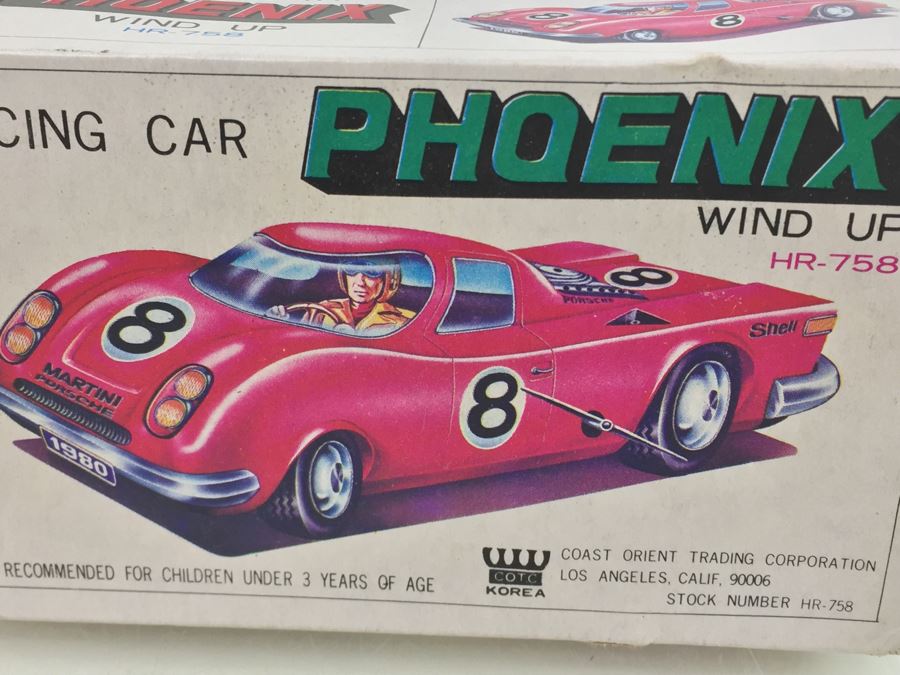 Pair Of Wind Up Racing Cars 'Flying Lion' HR-755 And 'Phoenix' HR-758 Porsche COTC Korea New In Box [Photo 8]