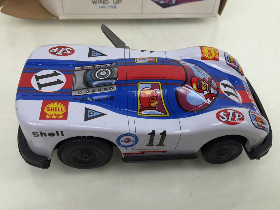 Pair Of Wind Up Racing Cars 'Flying Lion' HR-755 And 'Phoenix' HR-758 Porsche COTC Korea New In Box [Photo 18]