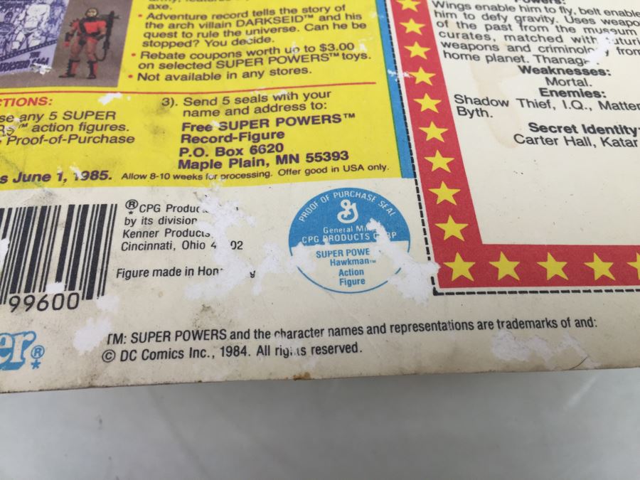 Kenner Super Powers HAWKMAN New In Packaging With Mini Comic Book No. 99710 Vintage 1984 DC Comics [Photo 16]