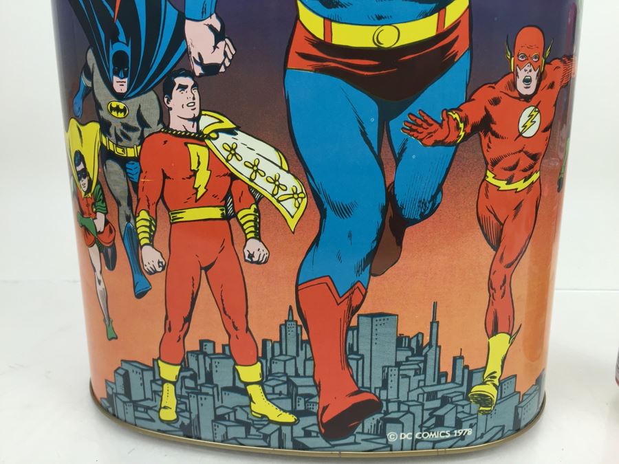 Super Heroes Waste Basket Superman BATMAN Robin Flash Wonder Woman Green Lantern DC Comics Vintage 1979 New Old Stock Cheinco [Photo 5]