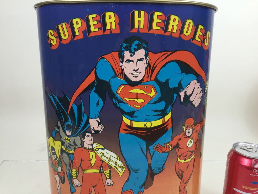 Super Heroes Waste Basket Superman BATMAN Robin Flash Wonder Woman ...