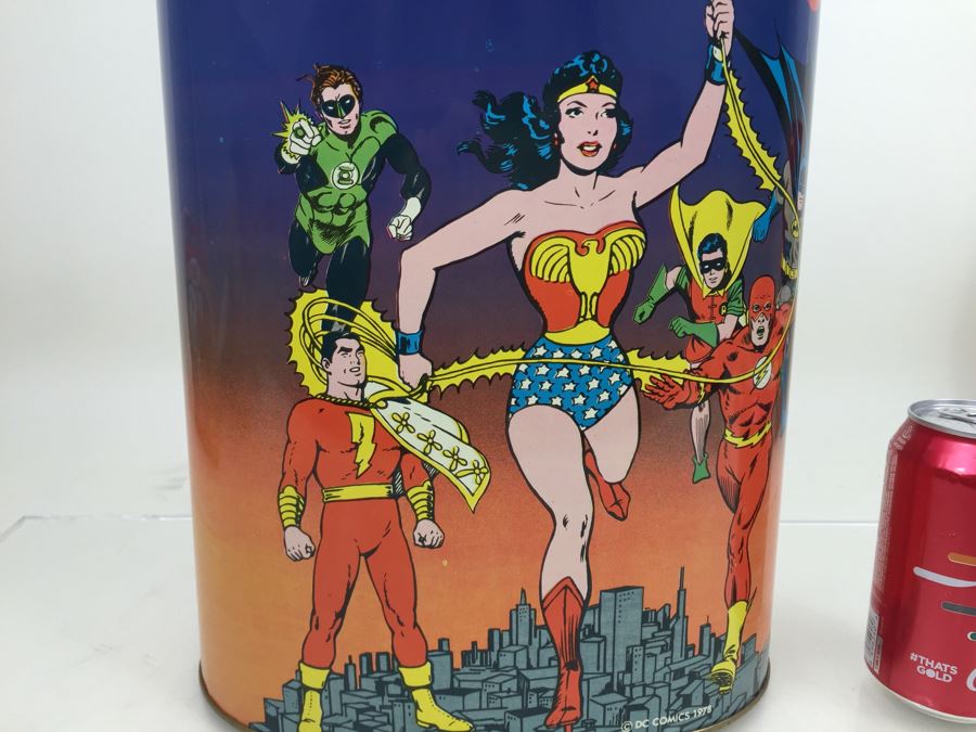 Super Heroes Waste Basket Superman BATMAN Robin Flash Wonder Woman Green Lantern DC Comics Vintage 1979 New Old Stock Cheinco [Photo 3]