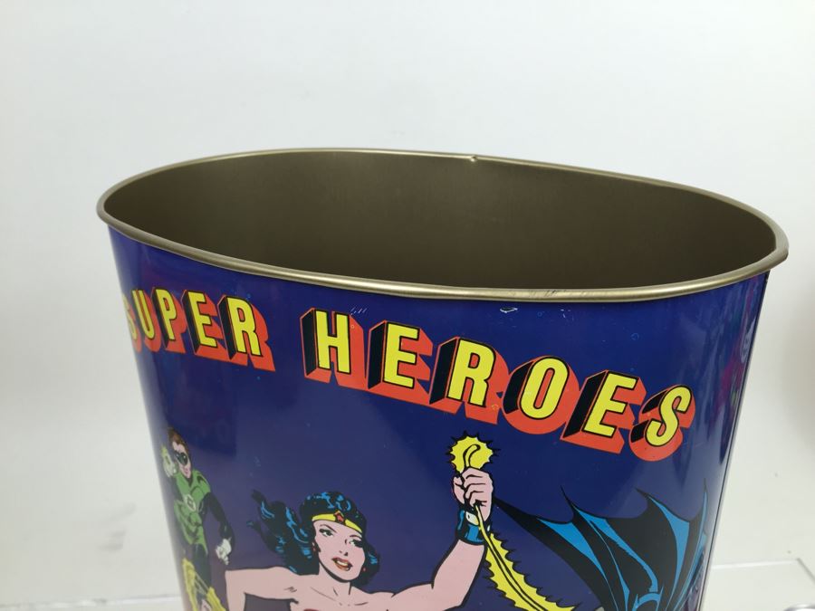 Super Heroes Waste Basket Superman BATMAN Robin Flash Wonder Woman Green Lantern DC Comics Vintage 1979 New Old Stock Cheinco [Photo 9]