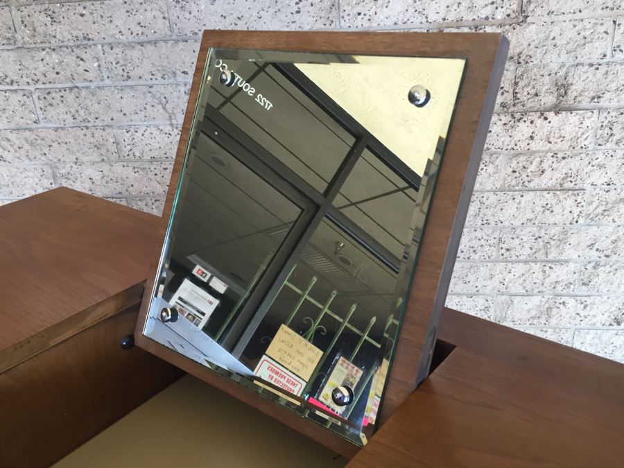 John Van Koert For Drexel Mid-Century Modern Projection Series Gentleman's Dresser Chest Of Drawers With Built In Mirror And Pair Of Drexel Nightstands [Photo 25]