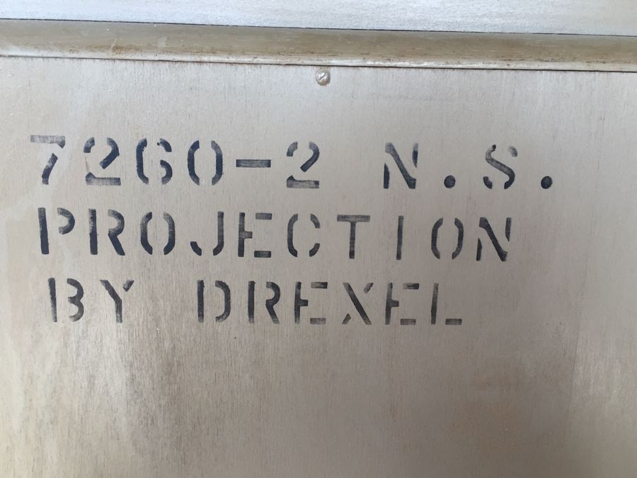 John Van Koert For Drexel Mid-Century Modern Projection Series Gentleman's Dresser Chest Of Drawers With Built In Mirror And Pair Of Drexel Nightstands [Photo 11]