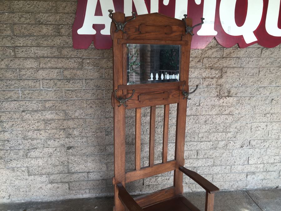 Stunning Smaller Vintage Hall Tree With Custom Cushions [Photo 6]
