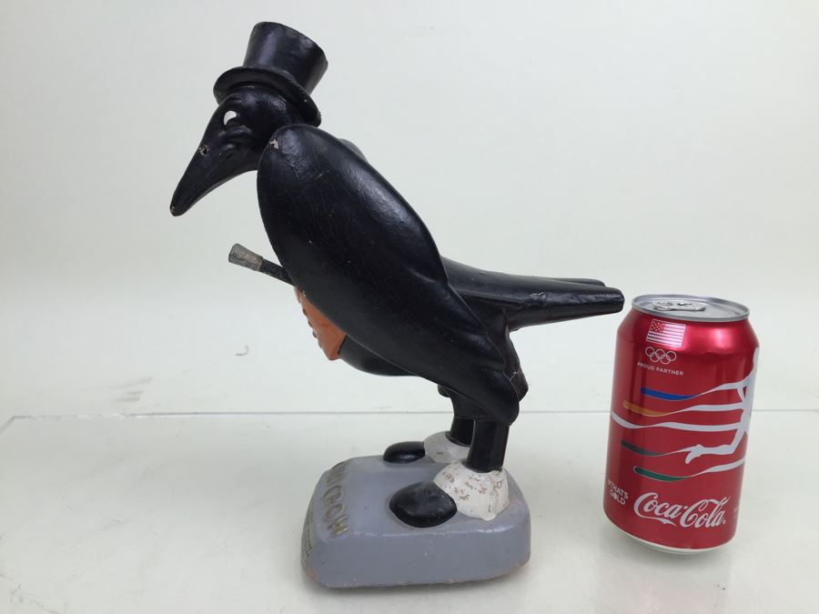 Old Crow Kentucky Straight Bourbon Whiskey Crow Vintage Advertising Display Figure Bar [Photo 2]