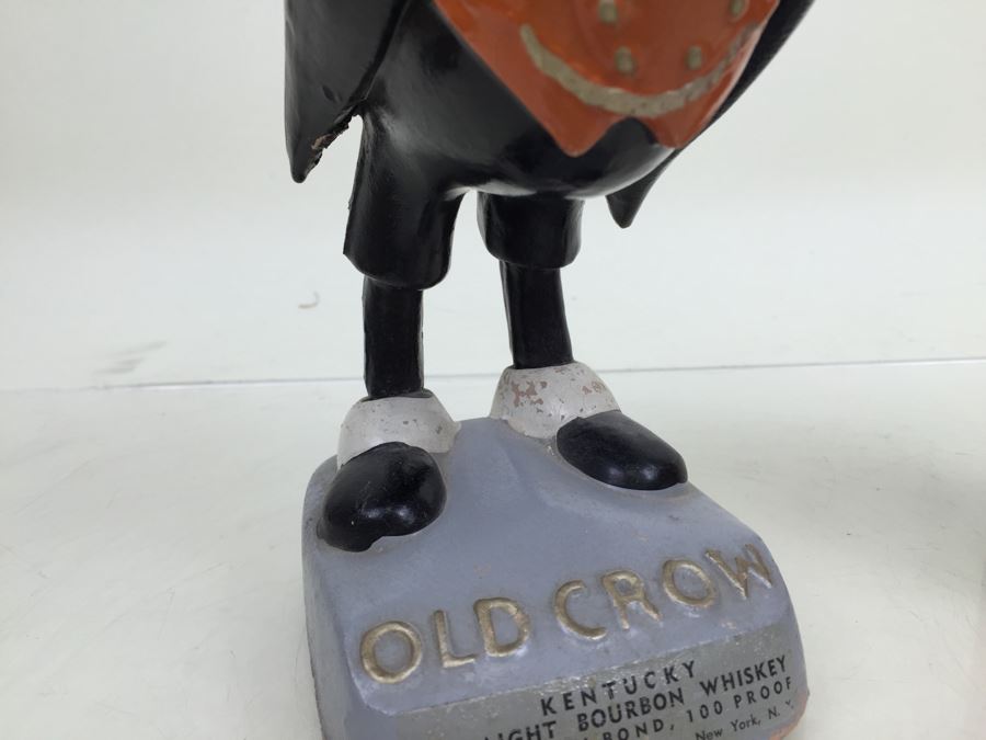 Old Crow Kentucky Straight Bourbon Whiskey Crow Vintage Advertising Display Figure Bar [Photo 15]