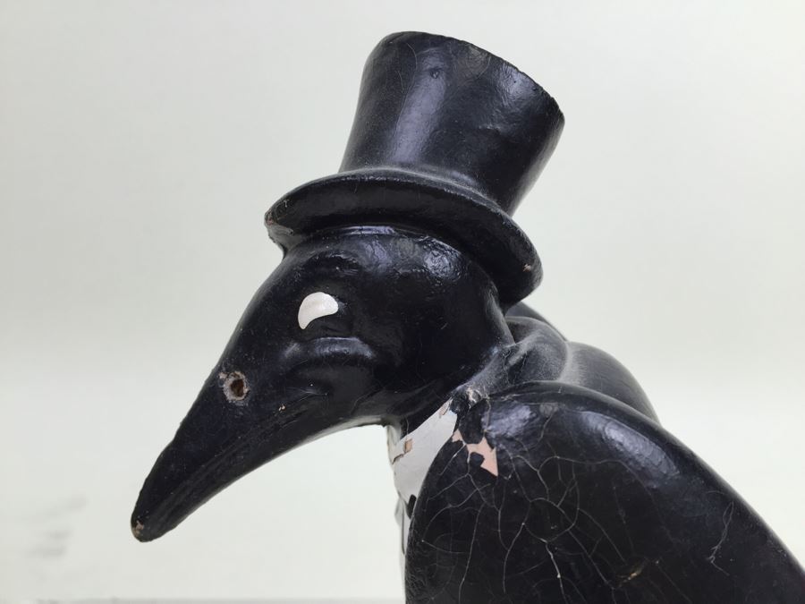 Old Crow Kentucky Straight Bourbon Whiskey Crow Vintage Advertising Display Figure Bar [Photo 9]