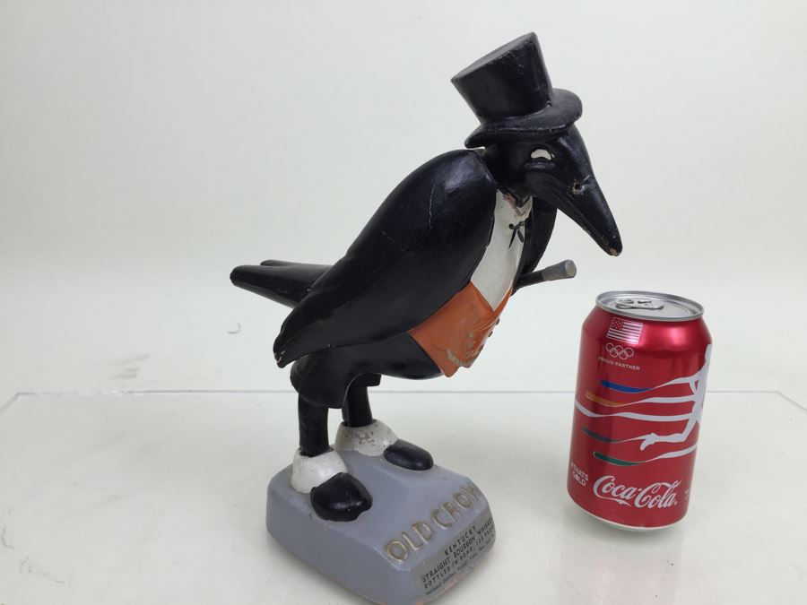 Old Crow Kentucky Straight Bourbon Whiskey Crow Vintage Advertising Display Figure Bar [Photo 13]