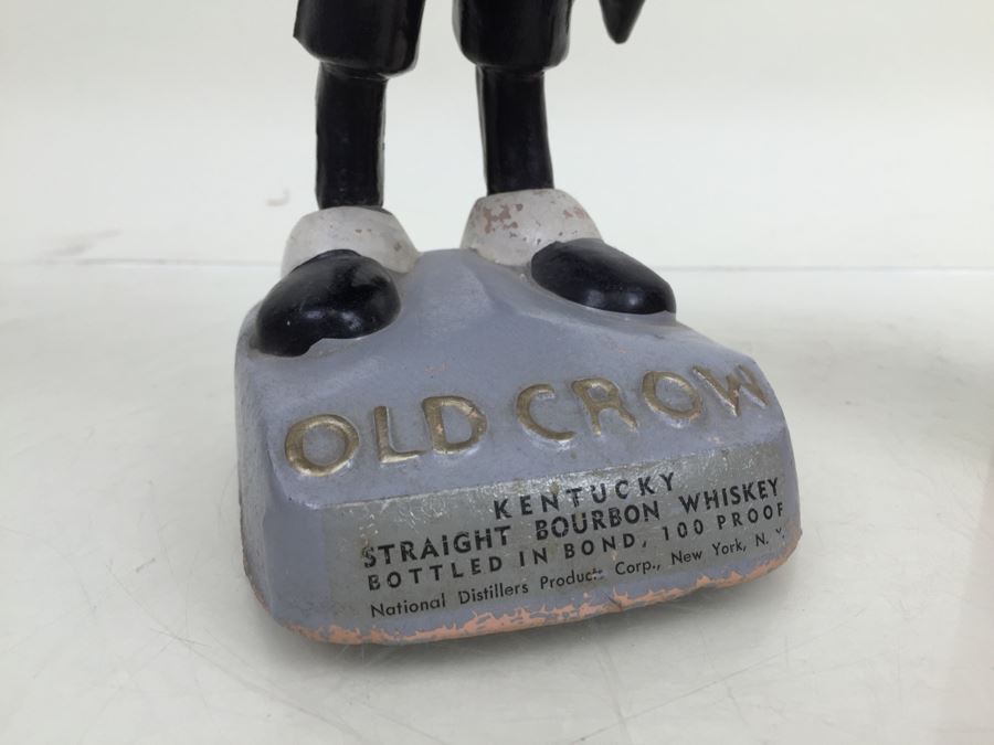 Old Crow Kentucky Straight Bourbon Whiskey Crow Vintage Advertising Display Figure Bar [Photo 17]
