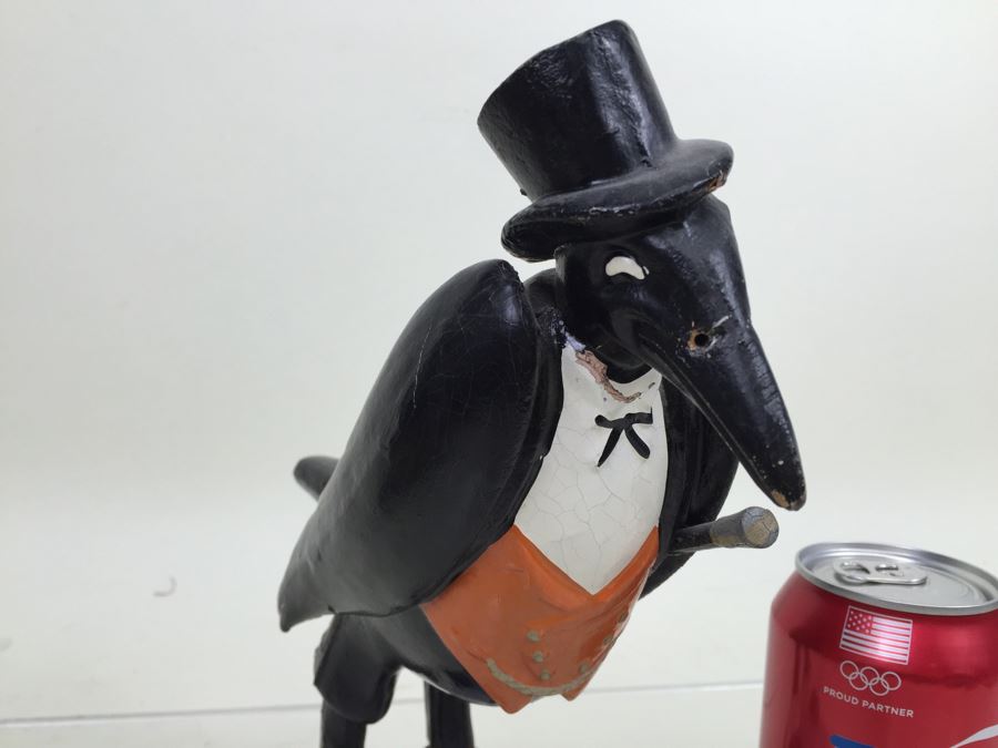 Old Crow Kentucky Straight Bourbon Whiskey Crow Vintage Advertising Display Figure Bar [Photo 5]