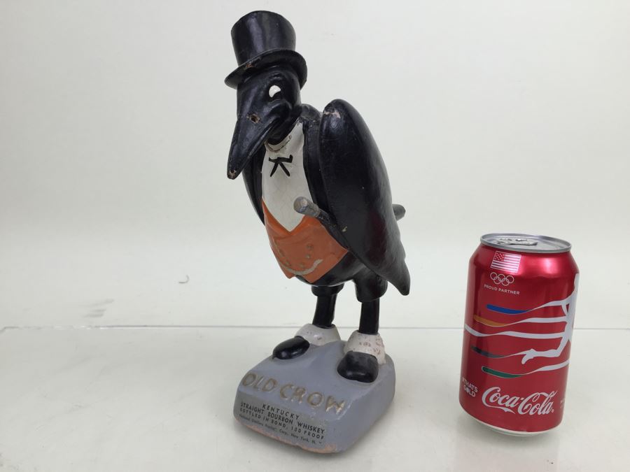 Old Crow Kentucky Straight Bourbon Whiskey Crow Vintage Advertising Display Figure Bar [Photo 8]