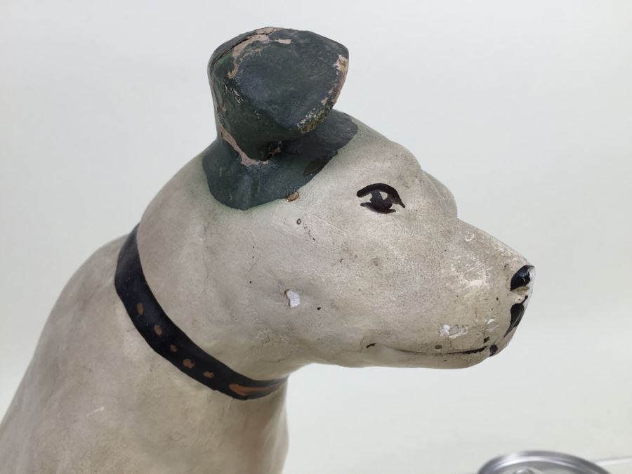 RCA Nipper Dog Statue Old King Cole Paper Mache Store Display Canton Ohio [Photo 20]