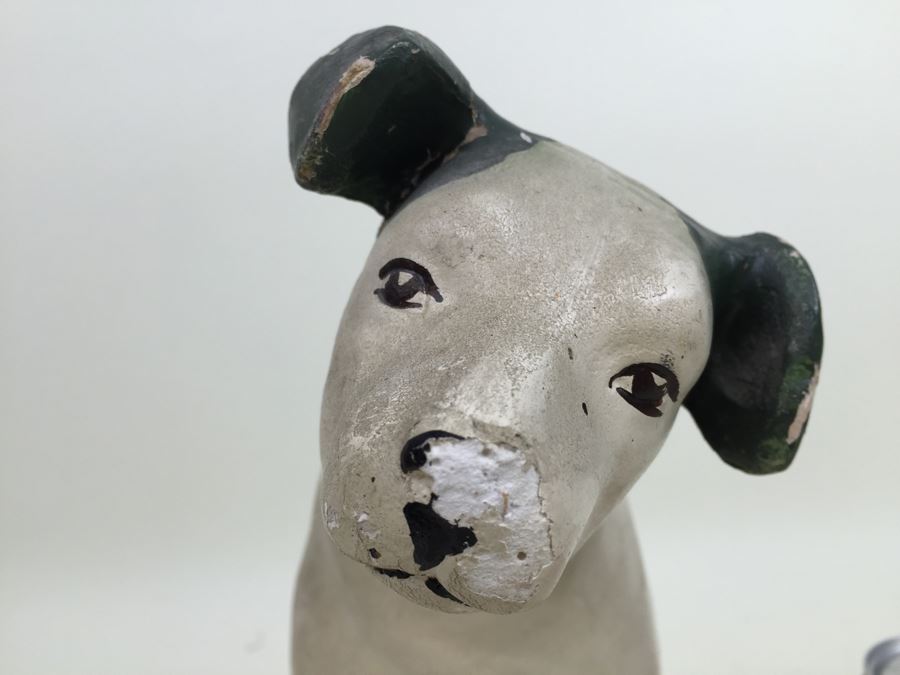 RCA Nipper Dog Statue Old King Cole Paper Mache Store Display Canton Ohio [Photo 21]