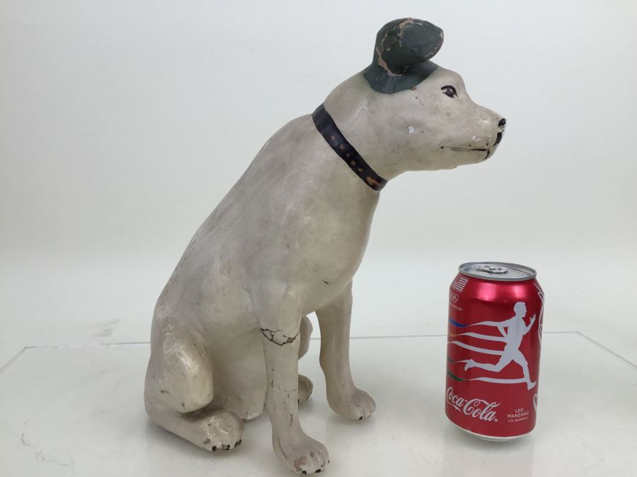 RCA Nipper Dog Statue Old King Cole Paper Mache Store Display Canton Ohio [Photo 19]