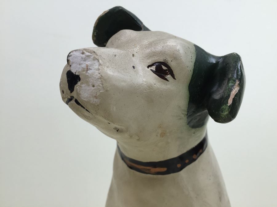 RCA Nipper Dog Statue Old King Cole Paper Mache Store Display Canton Ohio [Photo 7]