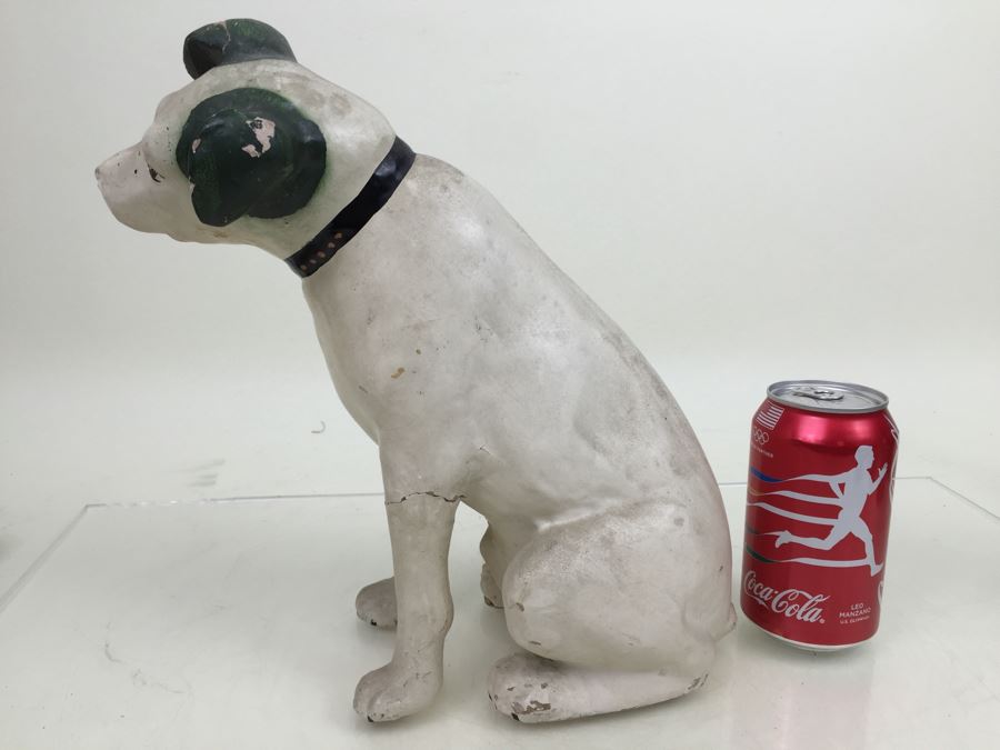 RCA Nipper Dog Statue Old King Cole Paper Mache Store Display Canton Ohio [Photo 3]