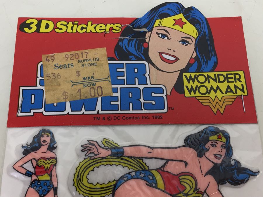 Wonder Woman 3D Stickers New In Packaging DC Comics Vintage 1982 [Photo 2]
