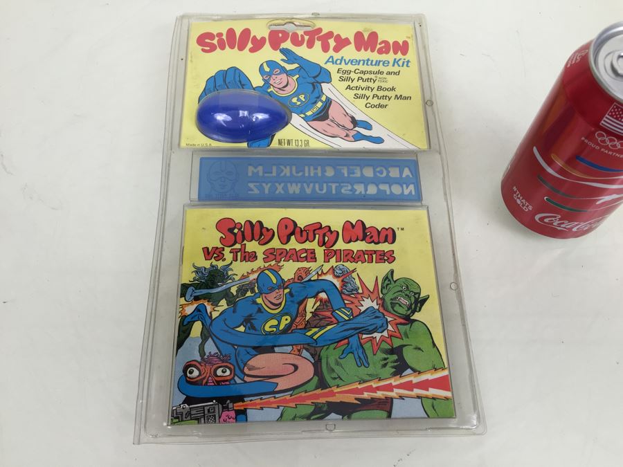 Silly Putty Man Adventure Kit With Egg-Capsule And Silly Putty Man Vs. The Space Pirates Comic Activity Book New In Packaging Vintage 1979 Binney & Smith [Photo 1]
