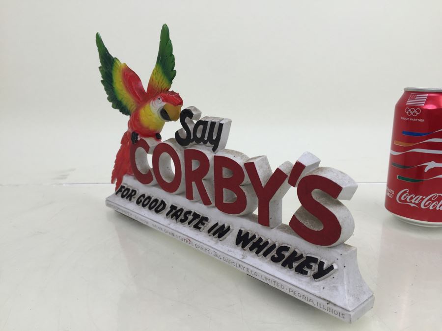 'Say Corby's For Good Taste In Whiskey' Liquor Store Bar Display Advertising Parrot [Photo 8]