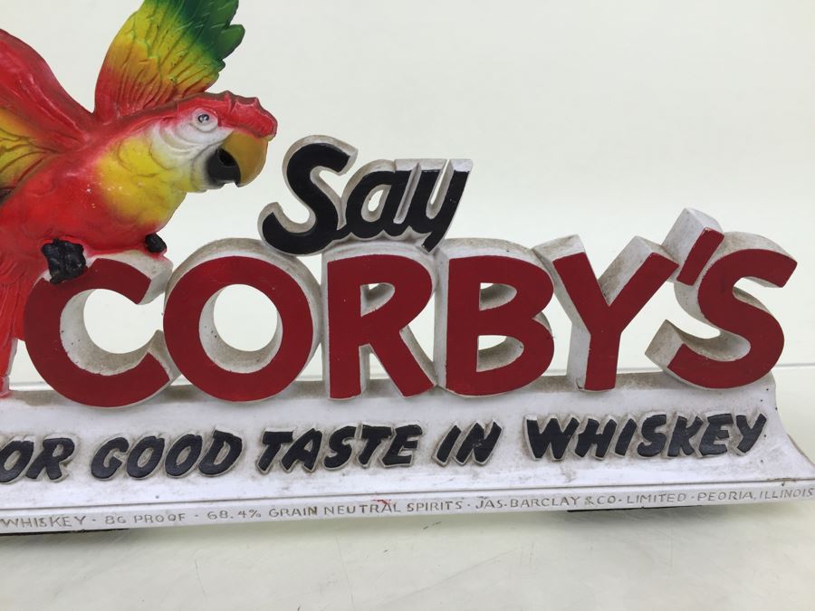 'Say Corby's For Good Taste In Whiskey' Liquor Store Bar Display Advertising Parrot [Photo 4]