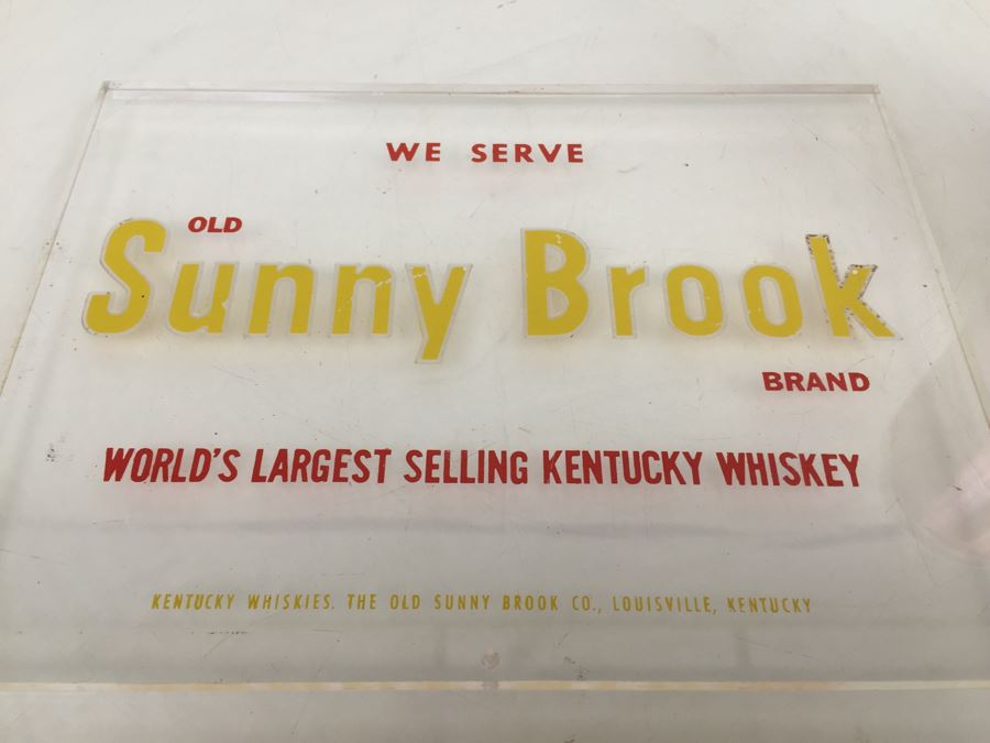 Old Sunny Brook Brand Kentucky Whiskey Liquor Store Bar Advertising Clear Lucite [Photo 5]