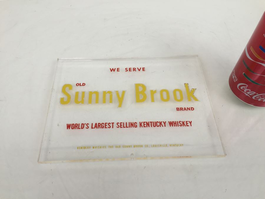 Old Sunny Brook Brand Kentucky Whiskey Liquor Store Bar Advertising Clear Lucite [Photo 1]