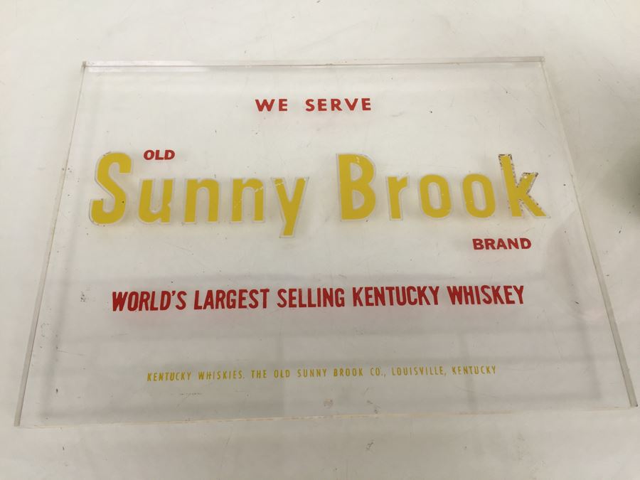 Old Sunny Brook Brand Kentucky Whiskey Liquor Store Bar Advertising Clear Lucite [Photo 2]