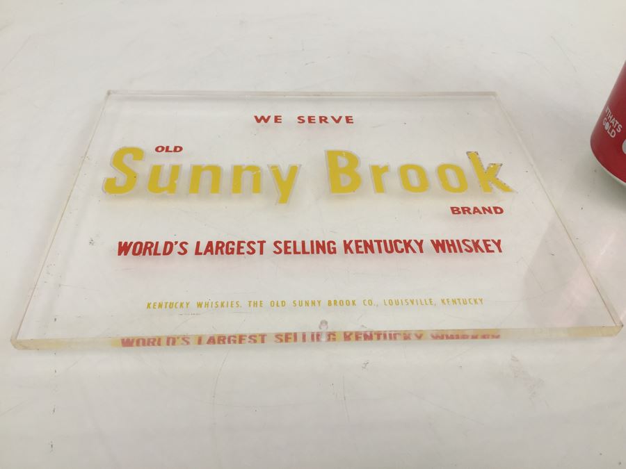 Old Sunny Brook Brand Kentucky Whiskey Liquor Store Bar Advertising Clear Lucite [Photo 4]