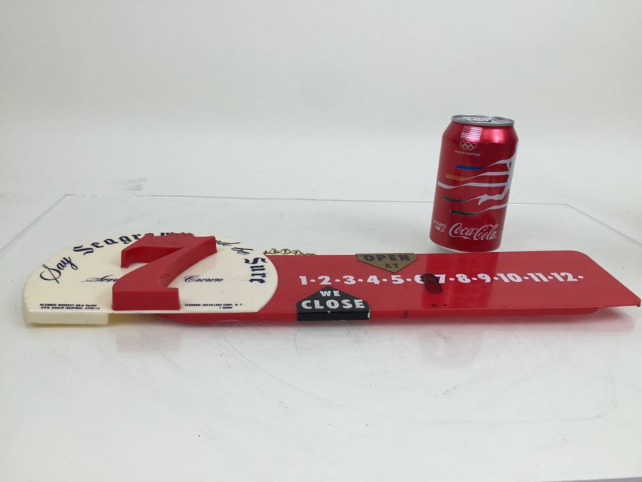 Vintage Seagram's Seven Crown Bar Hours Advertising Sign [Photo 10]