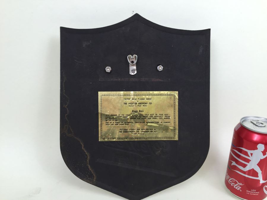 Pfeiffer's Famous Beer Trophy Head Plaque Series For Pfeiffer Brewing Co Black Bass Bar Liquor Store Advertising [Photo 3]
