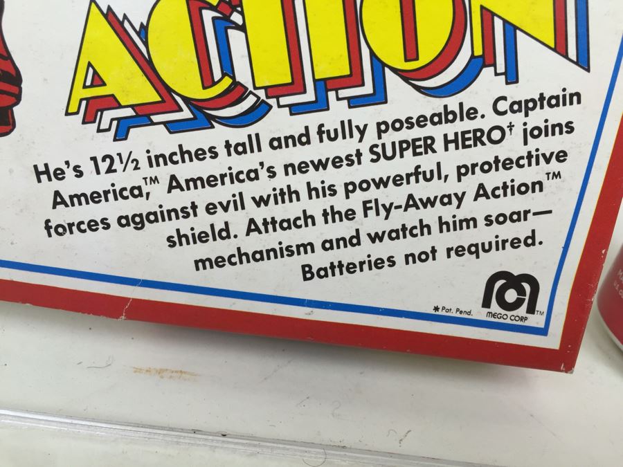 MEGO Captain America Fly Away Action Figure 12 1/2' Size New In Box 83000 Vintage 1979 [Photo 8]