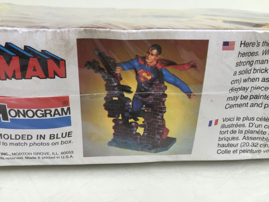 SUPERMAN MONOGRAM Model Kit Featuring Superman Punching Through Brick Wall 8' Tall 6301 New In Box Sealed DC Comics Vintage 1978 [Photo 14]