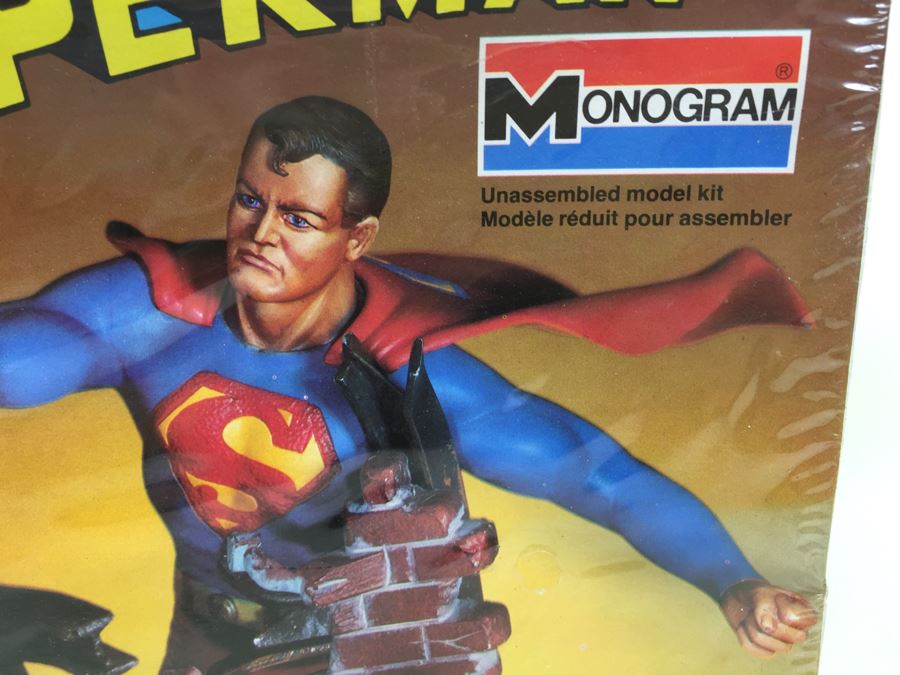 SUPERMAN MONOGRAM Model Kit Featuring Superman Punching Through Brick Wall 8' Tall 6301 New In Box Sealed DC Comics Vintage 1978 [Photo 4]