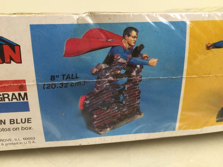 SUPERMAN MONOGRAM Model Kit Featuring Superman Punching Through Brick Wall 8' Tall 6301 New In Box Sealed DC Comics Vintage 1978 [Photo 10]