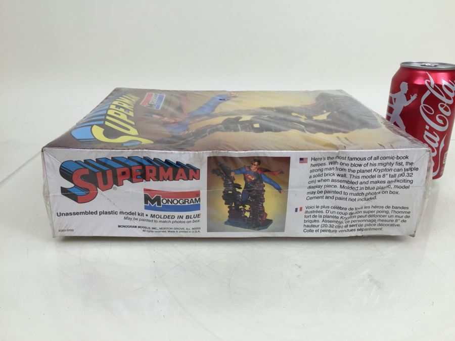 SUPERMAN MONOGRAM Model Kit Featuring Superman Punching Through Brick Wall 8' Tall 6301 New In Box Sealed DC Comics Vintage 1978 [Photo 12]
