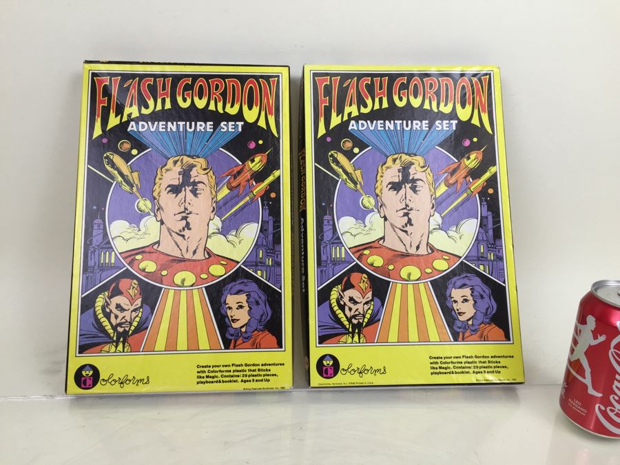 Pair Of Flash Gordon Adventure Set Colorforms New In Box Vintage 1980