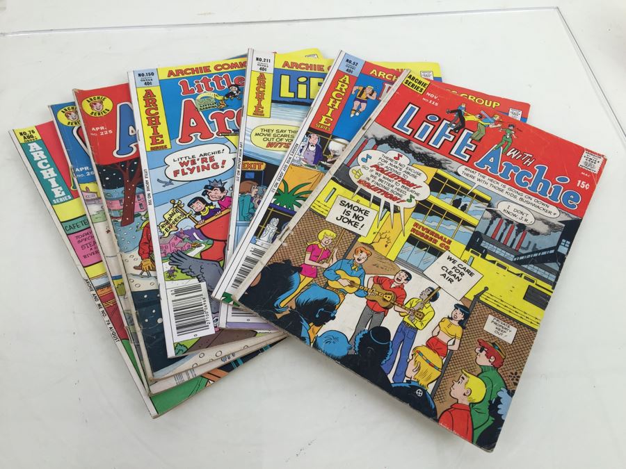 (7) Archie Series Comic Books Life With Archie + Reggie's Wise Guy Jokes + Little Archie + More