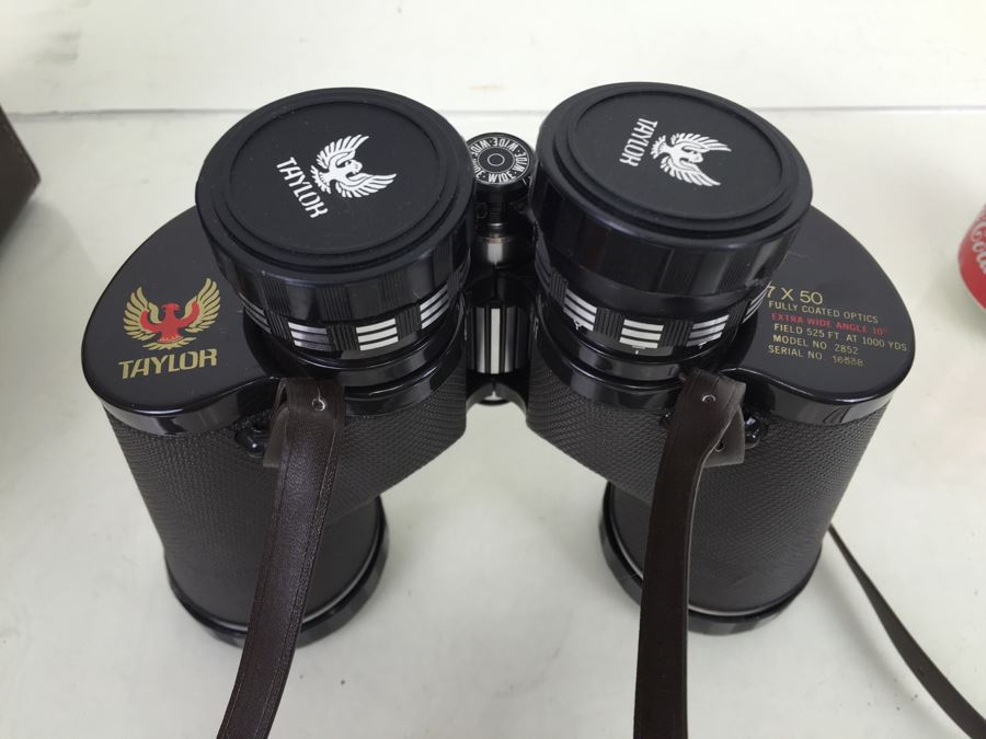 TAYLOR Field Binoculars 7 X 50 Model No. 2852 Japan With Case Like New [Photo 2]