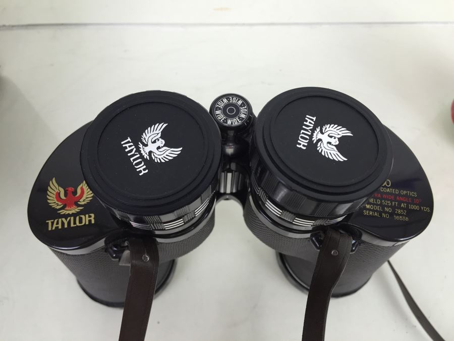 TAYLOR Field Binoculars 7 X 50 Model No. 2852 Japan With Case Like New [Photo 9]