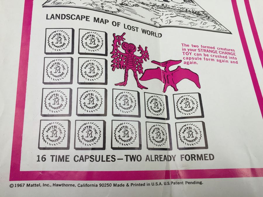 A Strange Change Toy Featuring THE LOST WORLD 16 Time Capsules Mattel 4581 Vintage 1967 With Box [Photo 32]