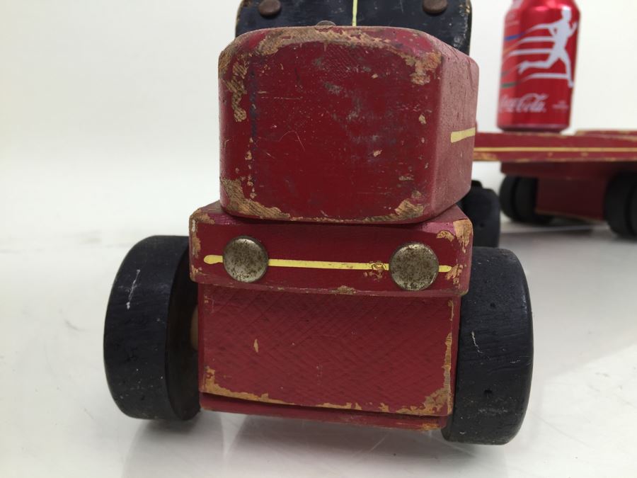 Vintage Wooden Toy Truck With Trailer By Seaver Toy Company STC Burbank CA [Photo 11]