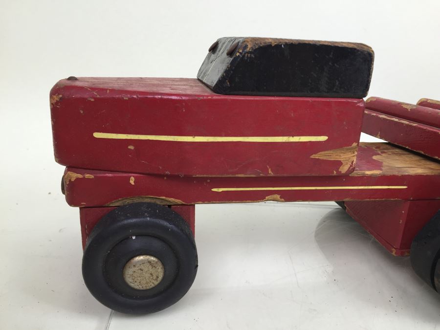 Vintage Wooden Toy Truck With Trailer By Seaver Toy Company STC Burbank CA [Photo 5]