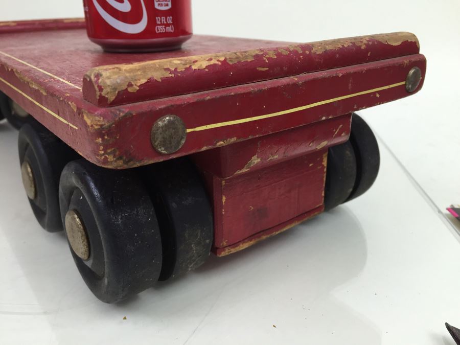 Vintage Wooden Toy Truck With Trailer By Seaver Toy Company STC Burbank CA [Photo 16]