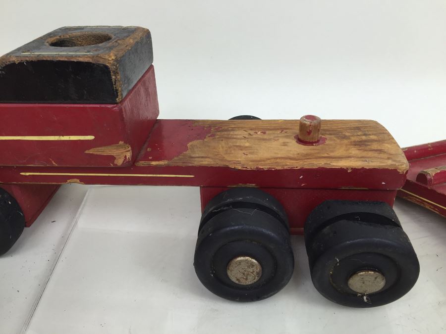 Vintage Wooden Toy Truck With Trailer By Seaver Toy Company STC Burbank CA [Photo 19]