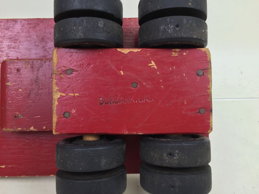 Vintage Wooden Toy Truck With Trailer By Seaver Toy Company STC Burbank CA [Photo 22]