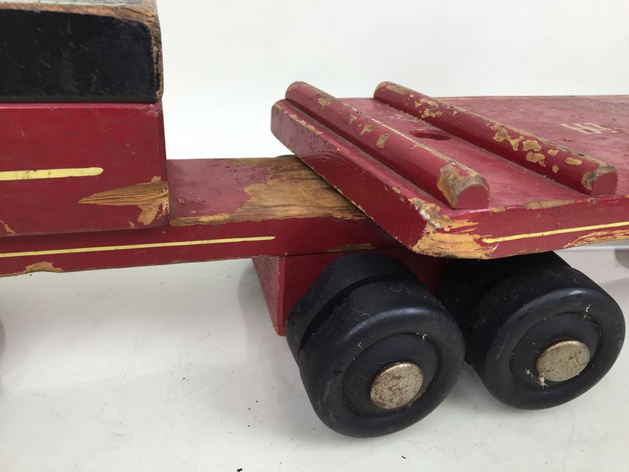 Vintage Wooden Toy Truck With Trailer By Seaver Toy Company STC Burbank CA [Photo 7]