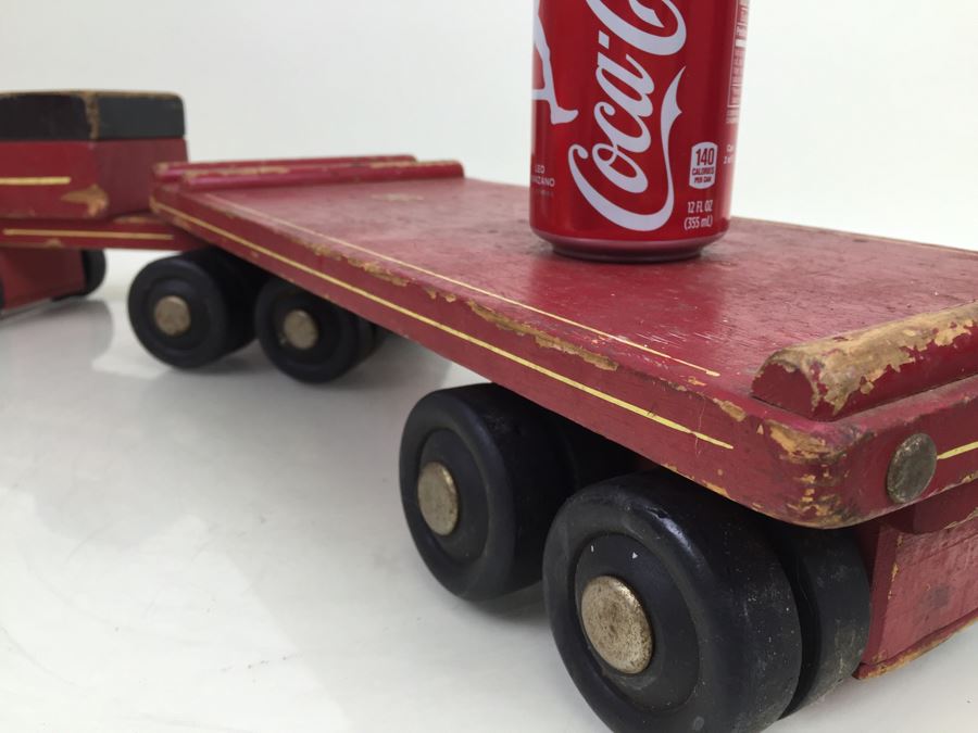 Vintage Wooden Toy Truck With Trailer By Seaver Toy Company STC Burbank CA [Photo 17]